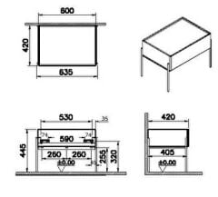 Vitra 64107 Equal Alt Ünite 60 cm, Hareli Siyah Meşe