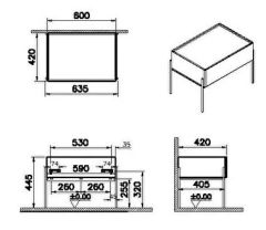 Vitra 64108 Equal Alt Ünite 60 cm, Karaağaç