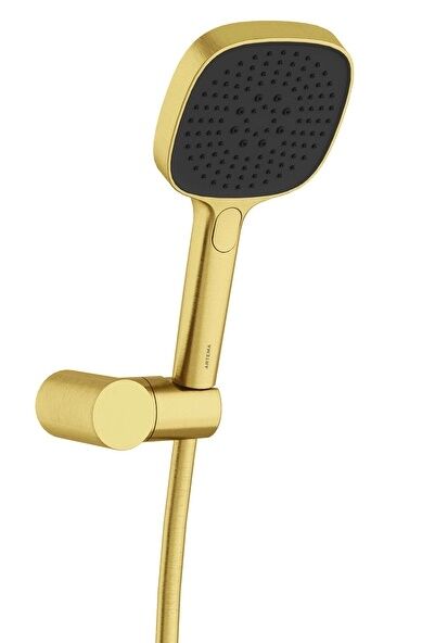Artema A4591525 Core Square El Duşu Takımı 3F Fırçalı Altın