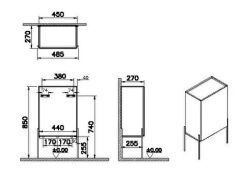 Vitra 64118 Equal Orta Ünite 45 cm,Sağ Hareli Siyah Meşe