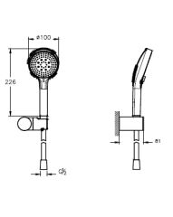 Artema A45906 Base Round El Duşu Takımı 3F Krom