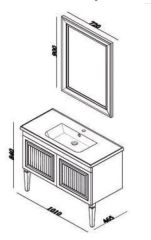 Lineart Majesty 100 cm Banyo Dolabı + Ayna