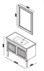Lineart Majesty 100 cm Banyo Dolabı + Ayna