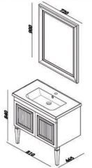 Lineart Majesty 80 cm Banyo Dolabı + Ayna