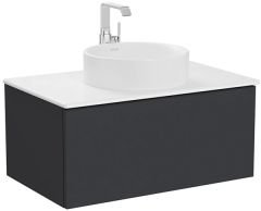 Vitra Metropole Pure 67229 Lavabo Dolabı 80cm, Seramik Tezgahlı,Çanak Lavabolu,M.Grafit
