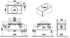 Vitra Metropole Pure 67339 Lavabo Dolabı 80cm, Seramik Tezgahlı,Çanak Lavabolu,P.Beyaz