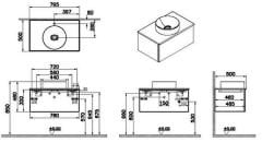 Vitra Metropole Pure 67339 Lavabo Dolabı 80cm, Seramik Tezgahlı,Çanak Lavabolu,P.Beyaz