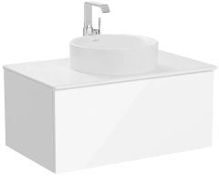 Vitra Metropole Pure 67339 Lavabo Dolabı 80cm, Seramik Tezgahlı,Çanak Lavabolu,P.Beyaz