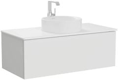 Vitra Metropole Pure 67217 Lavabo Dolabı 100cm, Seramik Tezgahlı,Çanak Lavabolu,M.Açık Gri