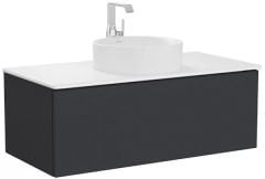 Vitra Metropole Pure 67230 Lavabo Dolabı 100cm, Seramik Tezgahlı,Çanak Lavabolu,M.Grafit