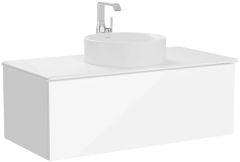 Vitra Metropole Pure 67340 Lavabo Dolabı 100cm,Seramik Tezgahlı,Çanak Lavabolu,P.Beyaz