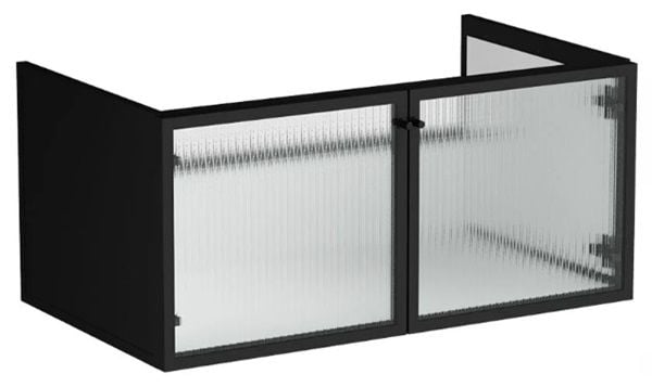 Vitra Liquid 66739 Lavabo Dolabı 100 cm,Siyah Çizgili Cam