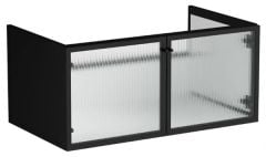 Vitra Liquid 66739 Lavabo Dolabı 100 cm,Siyah Çizgili Cam