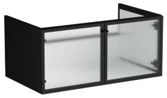 Vitra Liquid 66739 Lavabo Dolabı 100 cm,Siyah Çizgili Cam
