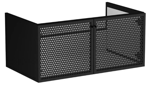 Vitra Liquid 66740 Lavabo Dolabı 100 cm,Asma Metal Kapaklı Siyah