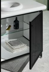 Vitra Liquid 66742 Lavabo Dolabı 100 cm,Ayaklı Metal Kapaklı