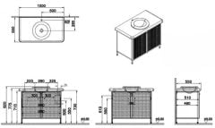 Vitra Liquid 66742 Lavabo Dolabı 100 cm,Ayaklı Metal Kapaklı