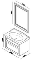 Lineart Frame 80 cm Banyo Dolabı + Ayna