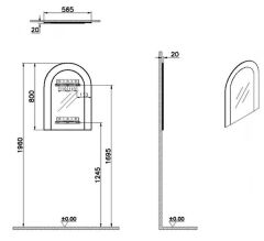 Vitra Liquid 66744 Ayna 57x80 cm, Çift Renkli Mat Siyah