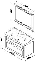 Lineart Frame 100cm Banyo Dolabı + Ayna