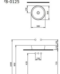 Bocchi 1478-004-0125 Slim Line Yuvarlak Çanak Lavabo 38 cm Mat Siyah