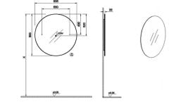 Vitra Prime Yuvarlak Ayna 67043 100 cm, Led Aydınlatma