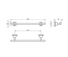 VitrA A44578 Matrix Uzun Havluluk, Krom