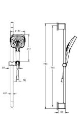Vitra A4592829 Prime Square Sürgülü El Duşu Takımı 3F Bakır