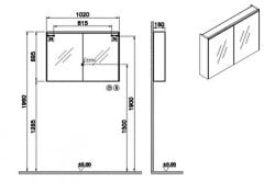 Vitra 66912 Core Aydınlatmalı Dolaplı Ayna 100 Cm