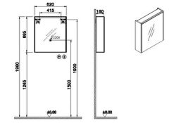 Vitra 66910 Core Aydınlatmalı Dolaplı Ayna 60 Cm(Sağ)