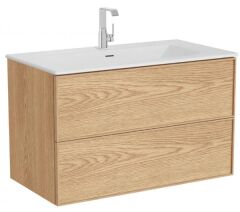 Vitra Metropole Edge 67137 Etajerli Lavabolu 100 cm Açık Meşe