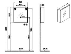 Vitra 66909 Core Aydınlatmalı Dolaplı Ayna 60 Cm(Sol)