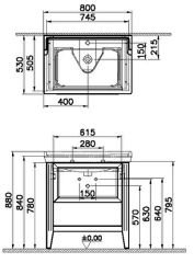 Vitra 62182 Valarte Lavabo Dolabı Tek Çekmeceli 80 Cm Mat Fildişi