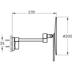 Vitra A44895 Origin Makyaj Aynası, Duvardan, Krom