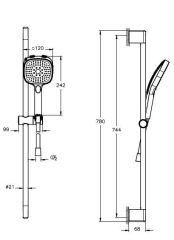 Artema A4591725 Core Square Sürgülü El Duşu Takımı Fırçalı Altın