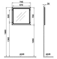 Vitra 62218 Valarte Düz Ayna 80 Cm Mat Fildişi