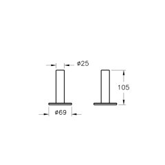 VitrA A44896 Origin Tekli Diş Fırçalığı Yerden Krom