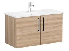 Vitra Root Flat 66314 Lavabo Dolabı,Kapaklı,100cm,Doğal Meşe
