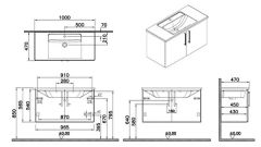 Vitra Root Flat 66314 Lavabo Dolabı,Kapaklı,100cm,Doğal Meşe