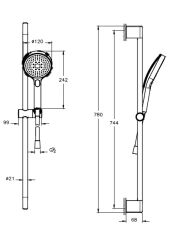 Artema A45916 Core Round Sürgülü El Duşu Takımı 3F Krom