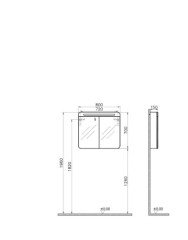 Vitra 60896 Sento Aydınlatmalı Dolaplı Ayna 80 Cm Açık Meşe
