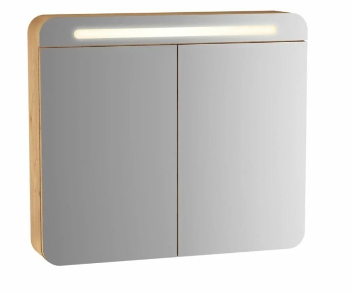 Vitra 60896 Sento Aydınlatmalı Dolaplı Ayna 80 Cm Açık Meşe