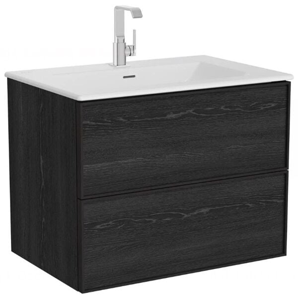 Vitra 67194 Metropole Edge Etajerli Lavabolu Dolabı 100 cm Siyah Meşe