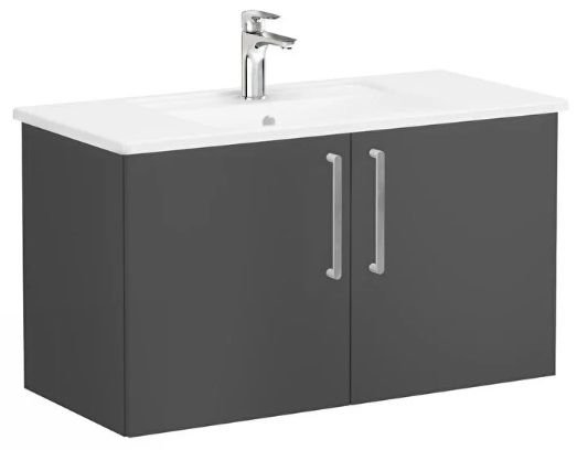 Vitra Root Flat 68167 Lavabo Dolabı,Kapaklı,100cm,M.Fırtına Gri