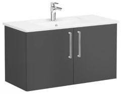 Vitra Root Flat 68167 Lavabo Dolabı,Kapaklı,100cm,M.Fırtına Gri