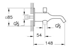 Vitra A42918 Suit Çıkış Ucu El Duşu Çıkışlı Parlak Krom