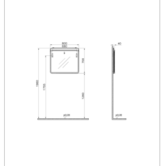Vitra 61659 Sento Aydınlatmalı Ayna 80 Cm Mat Antrasit