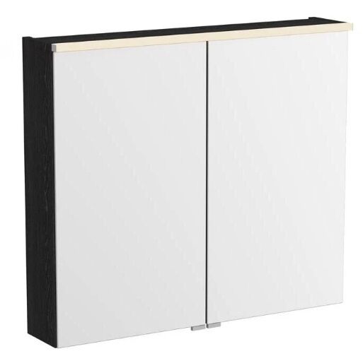 Vitra Metropole Edge Dolaplı Ayna 80 cm, Siyah Meşe