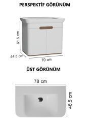 Vitra 60785 Sento Lavabo Dolabı 80 Cm Kapaklı Mat Beyaz