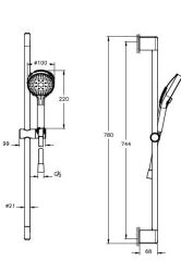 Artema A4590836 Base Round Sürgülü El Duşu Takımı 3F Mat Siyah